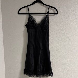 Victoria's Secret Black Lace Trim Nightie, XS